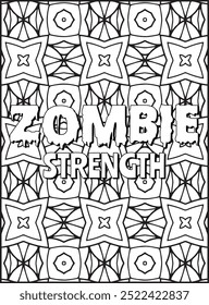 Halloween Day Quote Coloring Page. Halloween Theme Quote Coloring Pages for Adults. Mandala Coloring Page.