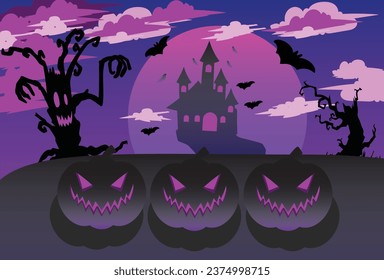 Halloween Day is a scary but fun ghost celebration that is held every year. This art can be used as greeting card material for zombie smile pumpkin celebrations.