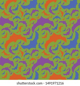 halloween day seamless pattern with ghost cartoon Kawaii colorful texture and background