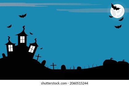 Halloween Day Silhouette Background with Copy Space Area. Suitable to place on content with that theme 