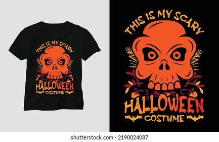 Halloween Day Special T-shirt Graphic with “Halloween” Design vector Graphic Design T-Shirt, mag, sticker, wall mat, etc. Design vector Graphic Template