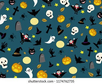 halloween day symbolson on background. vector illustration