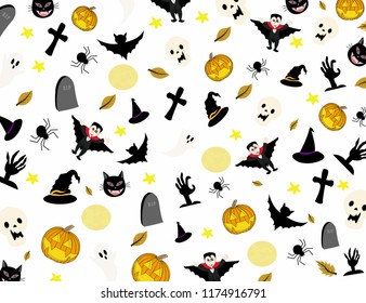 halloween day symbolson on background. vector illustration