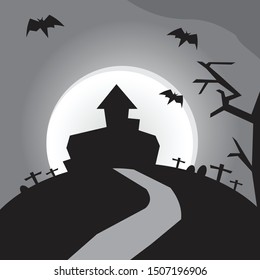 Halloween day theme dark background and moon
