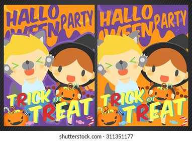 Halloween day , Trick or Treat card