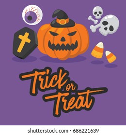 Halloween Day, Trick or Treat, Vector Illustration