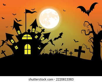 Halloween Day Vector And Clip Art Design, And Spooky Elements For Happy Halloween Day Decorations, Hand Drew Vector illustration. These Elements for Halloween Design.