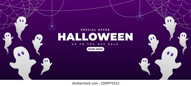 Halloween day vector illustration with pumpkin, candy and ghost elements