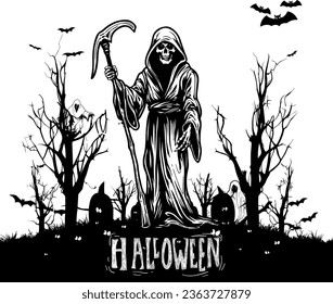 Halloween dead man grimreaper horror black