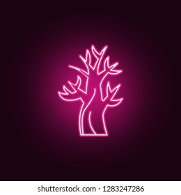 Halloween dead tree icon. Elements of Halloween in neon style icons. Simple icon for websites, web design, mobile app, info graphics