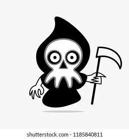 Halloween Death sign isolated on white. Vector illustration