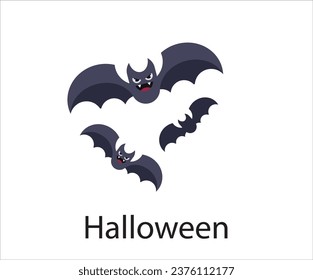 Halloween decor elements scary symbol on white background 