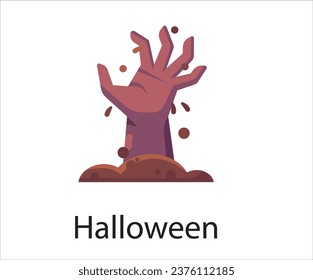 Halloween decor elements scary symbol on white background 