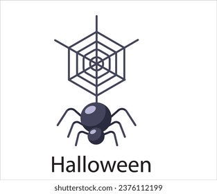Halloween decor elements scary symbol on white background 
