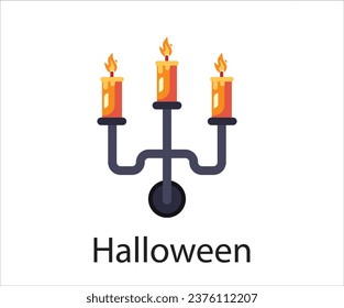 Halloween decor elements scary symbol on white background 