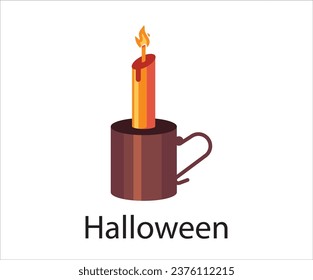 Halloween decor elements scary symbol on white background 