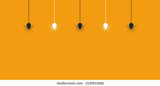 halloween and decoration concept - spider on an orange background - Image vector