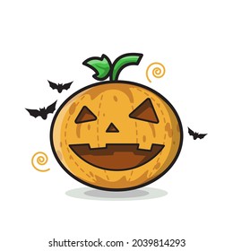 Halloween Decoration Cute Illustration in Line Art Cartoon Style