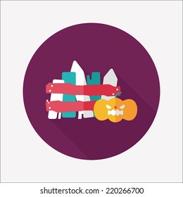 Halloween decoration flat icon with long shadow,eps10