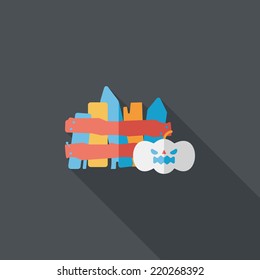 Halloween decoration flat icon with long shadow,eps10