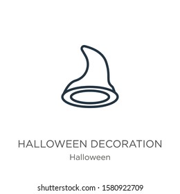 Halloween decoration icon. Thin linear halloween decoration outline icon isolated on white background from halloween collection. Line vector sign, symbol for web and mobile