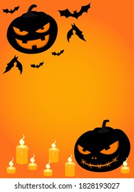 
Halloween decoration on orange background. Halloween concept.