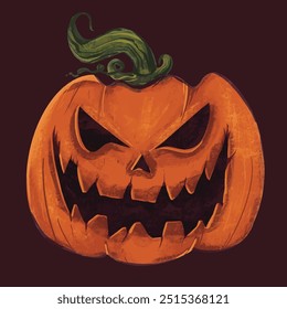 Halloween decoration a pumpkin with scary face for celebration halloween party. Can use for post card or element your design 