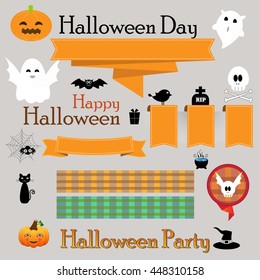 Halloween decoration vector ribbons