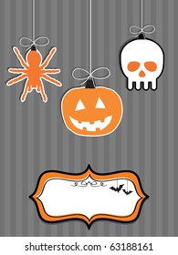 halloween decorations with blank frame ready for text
