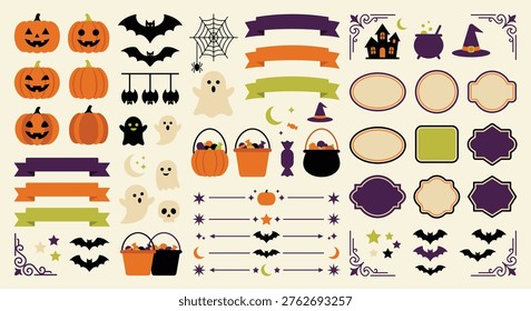 Halloween Decorative Elements Set