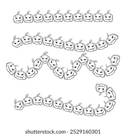 Halloween decorative pumpkins element design. Vector illustration