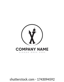 Halloween decorative style initial letter X logo template, vector logo for business and company identity 