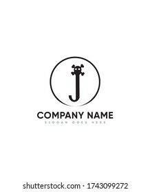 Halloween decorative style initial letter J logo template, vector logo for business and company identity 
