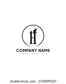 Halloween decorative style initial letter H logo template, vector logo for business and company identity 