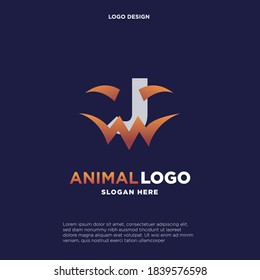 Halloween decorative style initial letter J logo template, vector logo for business and company identity