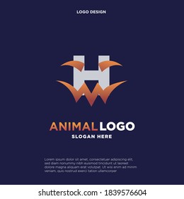 Halloween decorative style initial letter H logo template, vector logo for business and company identity