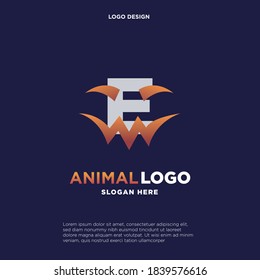 Halloween decorative style initial letter E logo template, vector logo for business and company identity