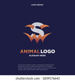 Halloween decorative style initial letter S logo template, vector logo for business and company identity