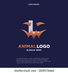 Halloween decorative style initial letter L logo template, vector logo for business and company identity