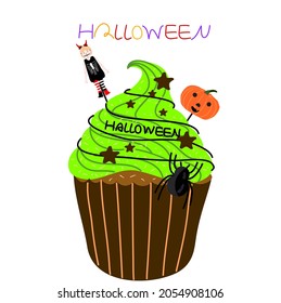 Halloween delicious pumpkin shaped cup cake