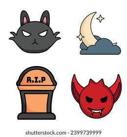 Halloween Delights: A Collection of Spooky Icons.