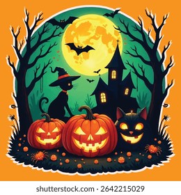 Halloween design with all Halloween theme