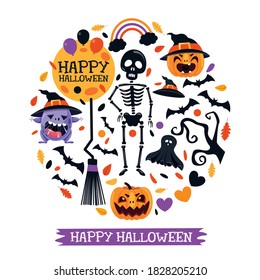 Halloween Design With Cartoon Character