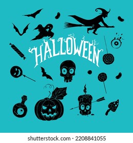 Halloween Design Element. Autumn festive halloween collection