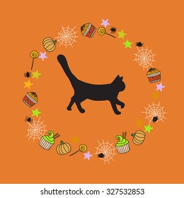 Halloween design element. The Cat. Vector for design