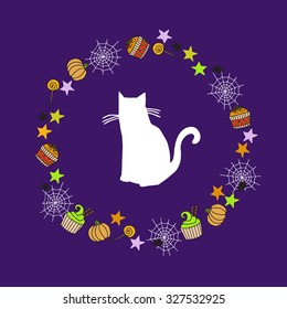 Halloween design element. The Cat. Vector for design
