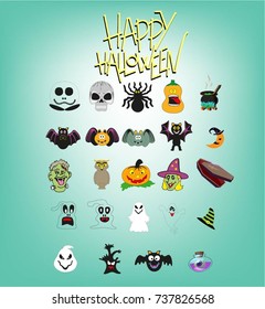 Halloween design element icon set
