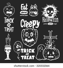 Halloween design element set