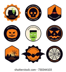 Halloween design element set flat design, vector illustration
