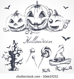 Halloween design elements